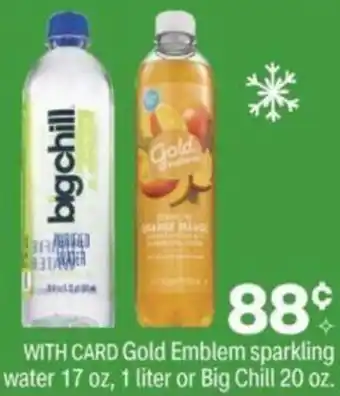 CVS Gold Emblem Sparkling Water 17 Oz, 1 Liter or Big Chill 20 oz offer