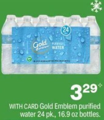 CVS Gold Emblem Purified Water 24 Pk. 16.9 oz Bottles offer