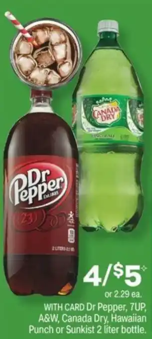 CVS Dr. Pepper, 7up, A&W, Canada Dry, Hawaiian Punch Or Sunkist 2 Liter offer