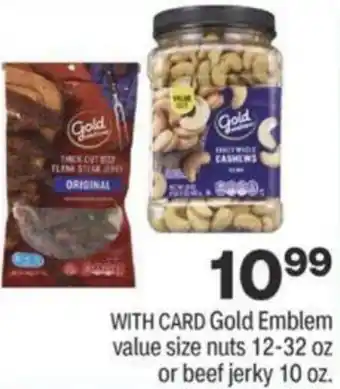 CVS Gold Emblem Value Size Nuts 12-32 oz Or Beef Jerky 10 oz offer