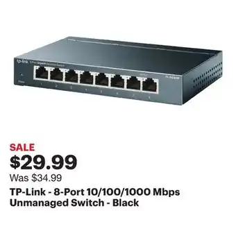 Best Buy TP-Link - 8-Port 10/100/1000 Mbps Unmanaged Switch - Black offer