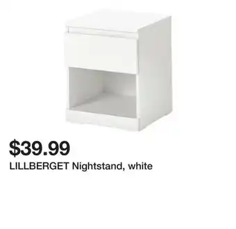 Ikea LILLBERGET Nightstand, white offer