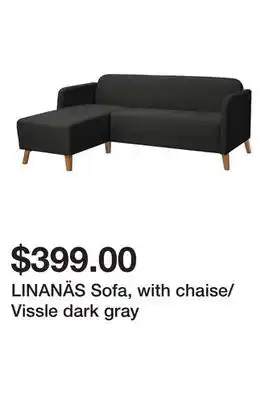 Ikea LINANÄS Sofa, with chaise/Vissle dark gray offer