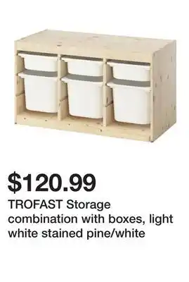 Ikea TROFAST Storage combination with boxes, light white stained pine/white offer