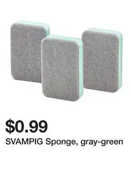 Ikea SVAMPIG Sponge, gray-green offer