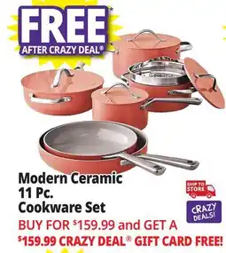 Ocean State Job Lot 11-Piece Modern Ceramic Cookware Set Coral offer