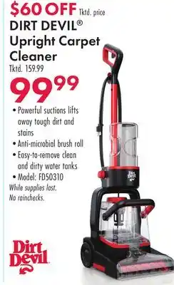 Boscov's DIRT DEVIL Upright Carpet Cleaner offer