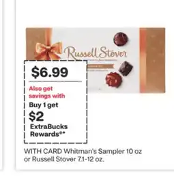 CVS Whitman's Sampler 10 oz or Russell Stover 7.1-12 oz offer