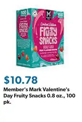 Sam's Club Member's Mark Valentine's Day Fruity Snacks 0.8 oz., 100 pk offer