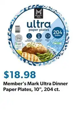 Sam's Club Member's Mark Ultra Dinner Paper Plates, 10, 204 ct offer