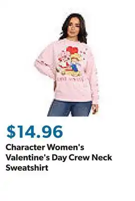 Sam's Club Character Women's Valentine's Day Crew Neck Sweatshirt offer