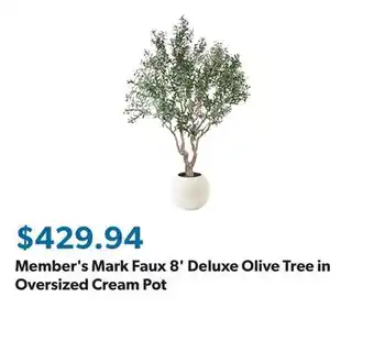 Sam's Club Member's Mark Faux 8' Deluxe Olive Tree in Oversized Cream Pot offer