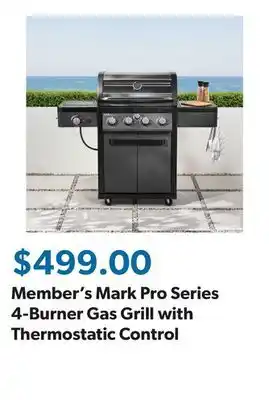 Sam's Club Member's Mark Pro Series 4-Burner Gas Grill with Thermostatic Control offer