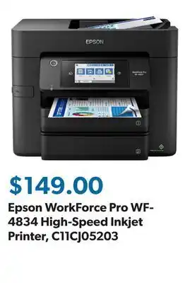 Sam's Club Epson WorkForce Pro WF-4834 High-Speed Inkjet Printer, C11CJ05203 offer