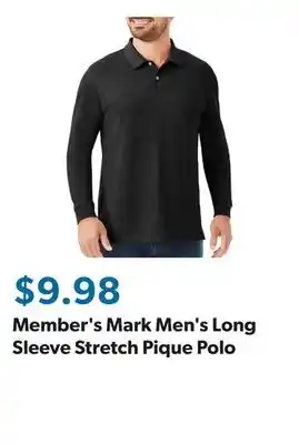 Sam's Club Member's Mark Men's Long Sleeve Stretch Pique Polo offer