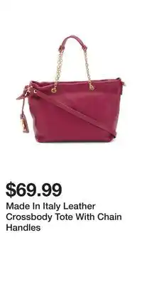 TJ Maxx Made In Italy Leather Crossbody Tote With Chain Handles offer