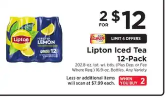 ShopRite Iced Tea 12-Pack offer