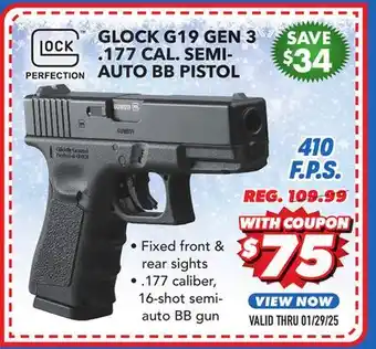 Big 5 Umarex Glock G19 Gen 3 .177 Caliber Semi-Auto BB Pistol offer