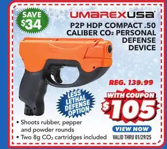 Big 5 Umarex P2P HDP Compact .50cal CO2 Personal Defense Device offer