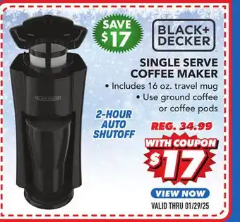 Big 5 Black+Decker Single Serve Coffee Maker offer