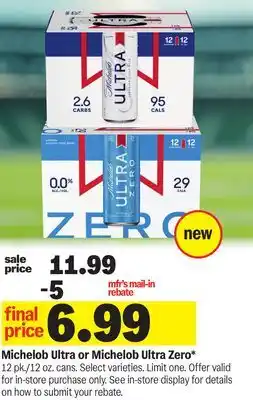 Meijer Michelob Ultra or Michelob Ultra Zero offer