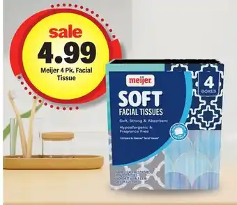 Meijer Meijer 4 Pk. Facial Tissue offer