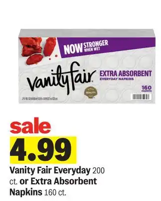 Meijer Vanity Fair Everyday 200 ct. or Extra Absorbent Napkins 160 ct offer