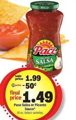 Meijer Pace Salsa or Picante Sauce offer