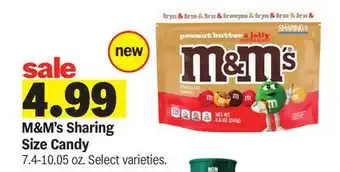 Meijer M&M's Sharing Size Candy offer