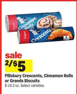 Meijer Pillsbury Crescents, Cinnamon Rolls or Grands Biscuits offer