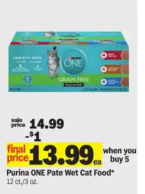 Meijer Purina ONE Pate Wet Cat Food offer