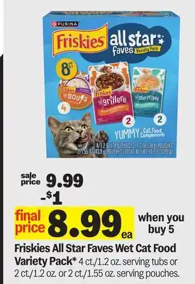 Meijer Friskies All Star Faves Wet Cat Food Variety Pack offer