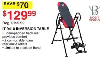 Dunham's Sports BODY VISION IT 9410 INVERSION TABLE offer