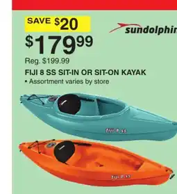 Dunham's Sports SUNDOLPHIN FIJI 8 SS SIT-IN OR SIT-ON KAYAK offer