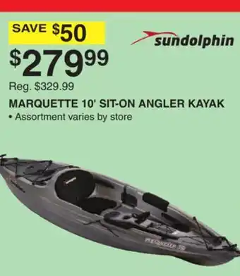 Dunham's Sports SUNDOLPHIN MARQUETTE 10' SIT-ON ANGLER KAYAK offer