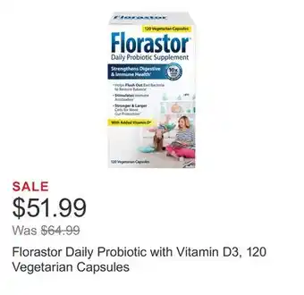 Costco Florastor Daily Probiotic with Vitamin D3, 120 Vegetarian Capsules offer