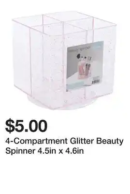 Five Below 4-Compartment Glitter Beauty Spinner 4.5in x 4.6in offer