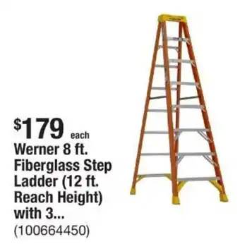 The Home Depot Werner 8 ft. Fiberglass Step Ladder (12 ft. Reach Height) offer