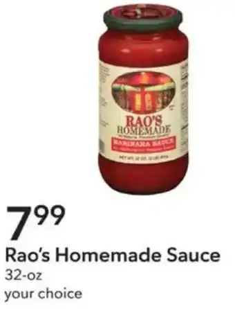 Publix Rao's Homemade Sauce offer