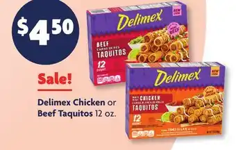 Family Dollar Delimex Chicken or Beef Taquitos offer