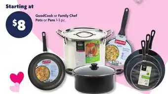 Family Dollar GoodCook or Family Chef Pots or Pans offer