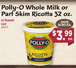 Dearborn Market Polly-O Whole Milk or Part Skim Ricotta offer