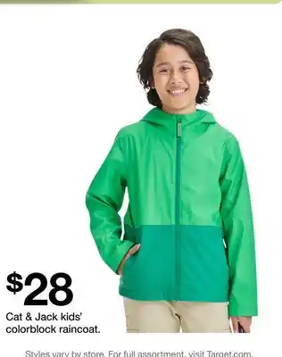 Target Cat & Jack kids' colorblock raincoat offer