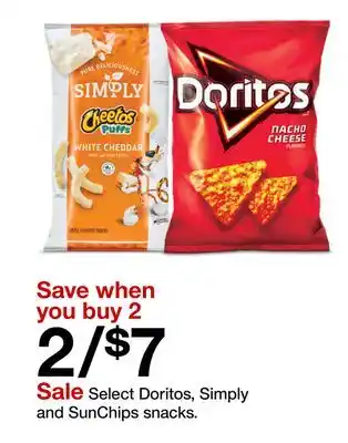 Target Select Doritos, Simply and SunChips snacks offer