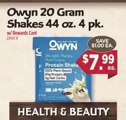 Dearborn Market Owyn 20 Gram Shakes 44 oz 4 Pk offer