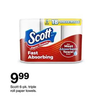 Target Scott 6-pk. triple roll paper towels offer