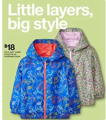 Target Cat & Jack toddler printed full-zip windbreaker jacket offer