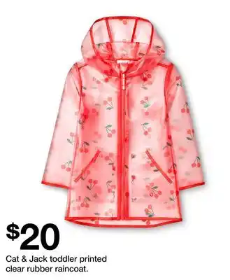 Target Cat & Jack toddler printed clear rubber raincoat offer