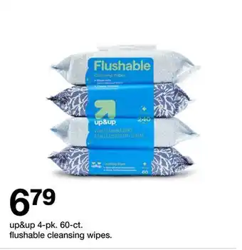 Target up & up 4 - pk. 60 - ct. flushable cleansing wipes offer