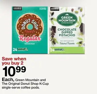 Target Green Mountain and The Original Donut Shop K-Cup single-serve coffee pods offer